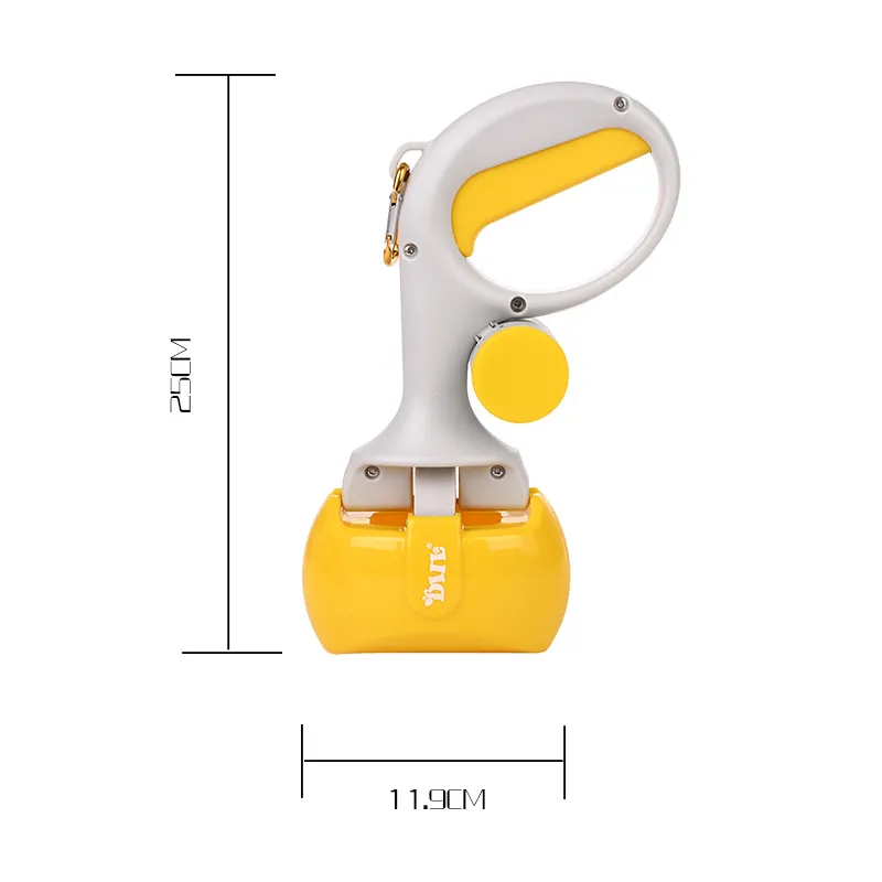 Durable dog waste bag dispenser featuring a comfortable carrying handle for outdoor adventures.