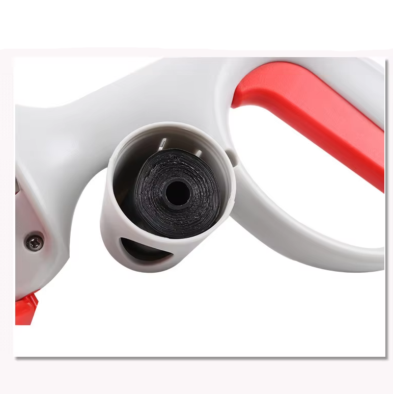 Convenient dog poop bag dispenser with handle, essential pet supply for clean dog walking.