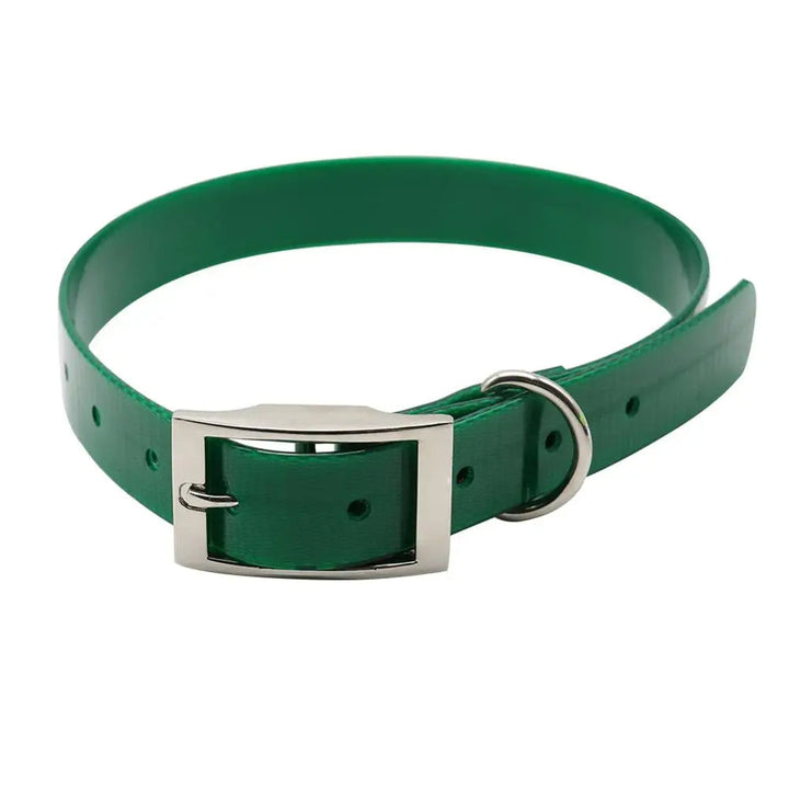 Durable pet accessory: Black waterproof dog collar with reliable breakaway buckle mechanism