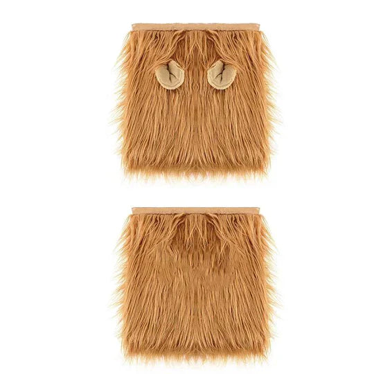 Charming dog in a light brown lion mane, an excellent dog costume for any fun occasion.
