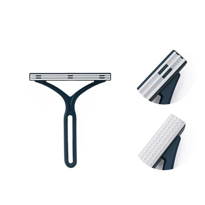 Efficient pet hair remover with a two-way action for swift lint and fur extraction from carpets.