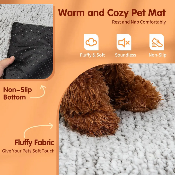 Portable self-warming pet pad, non-electric & washable, ideal for travel or home, offering cozy comfort.