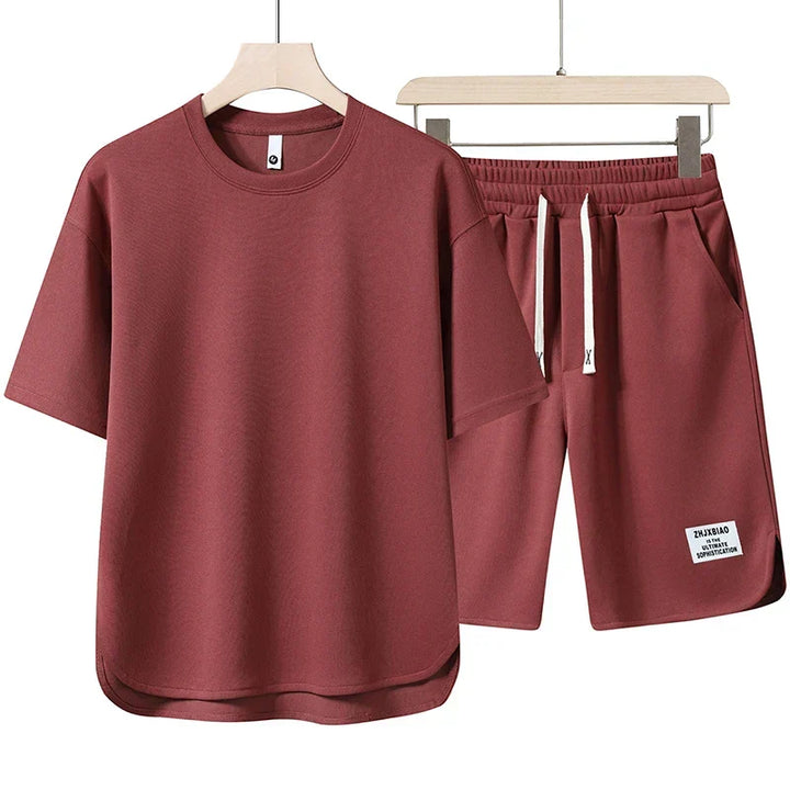 Unisex varsity two-piece: oversized top & shorts for casual, athletic, or loungewear.
