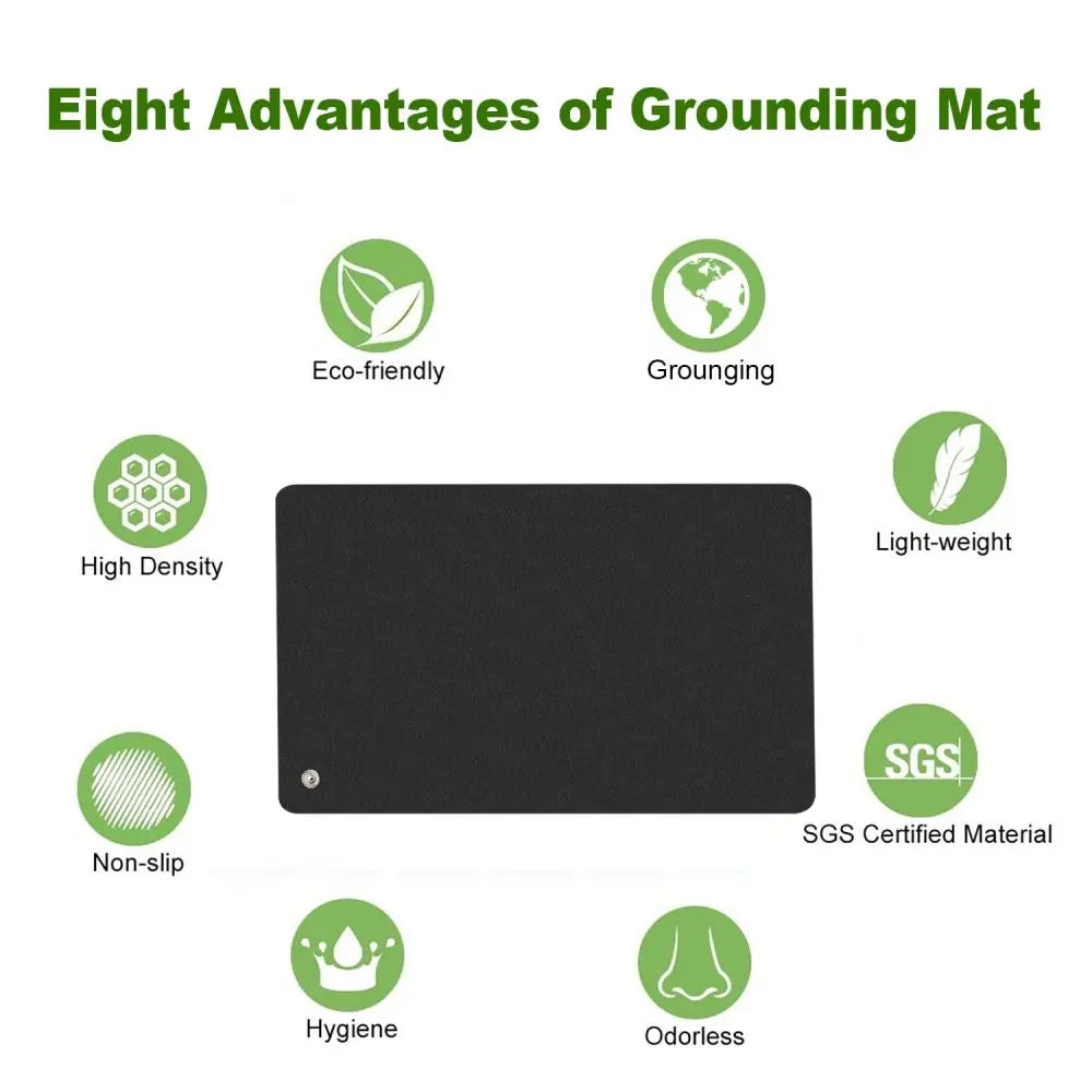 Natural grounding mat for stress relief, deep sleep & balanced energy. Carbon fiber earthing pad.