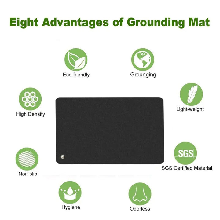 Natural grounding mat for stress relief, deep sleep & balanced energy. Carbon fiber earthing pad.