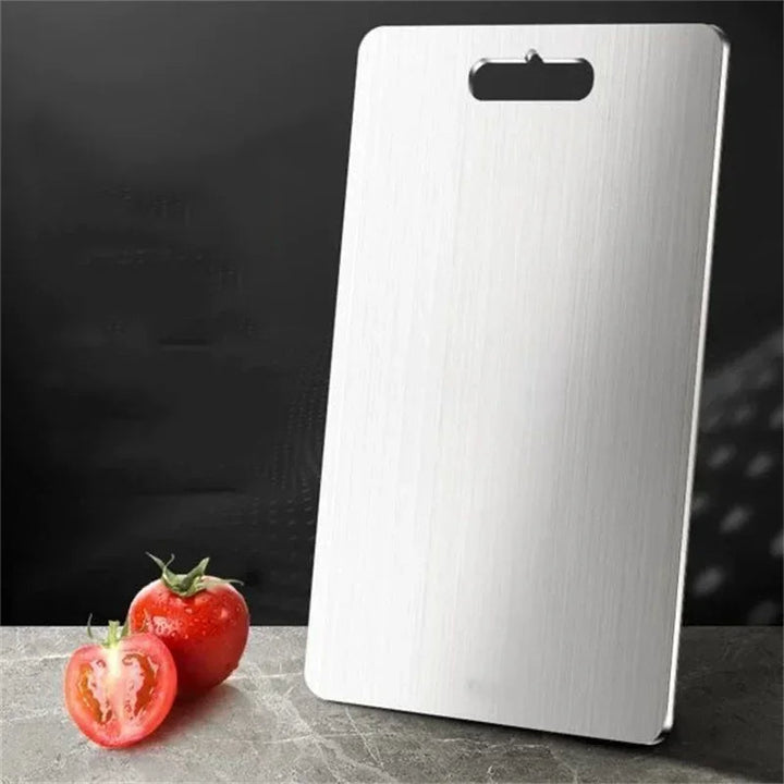 Sleek stainless steel dough board. A hygienic and durable kitchen tool for baking and food preparation.
