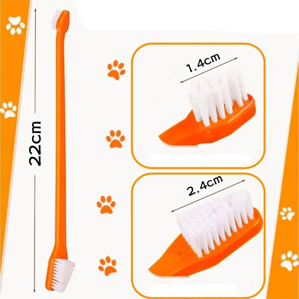 Multi-pack of pet dual-head toothbrushes, essential for dog & cat dental health and grooming