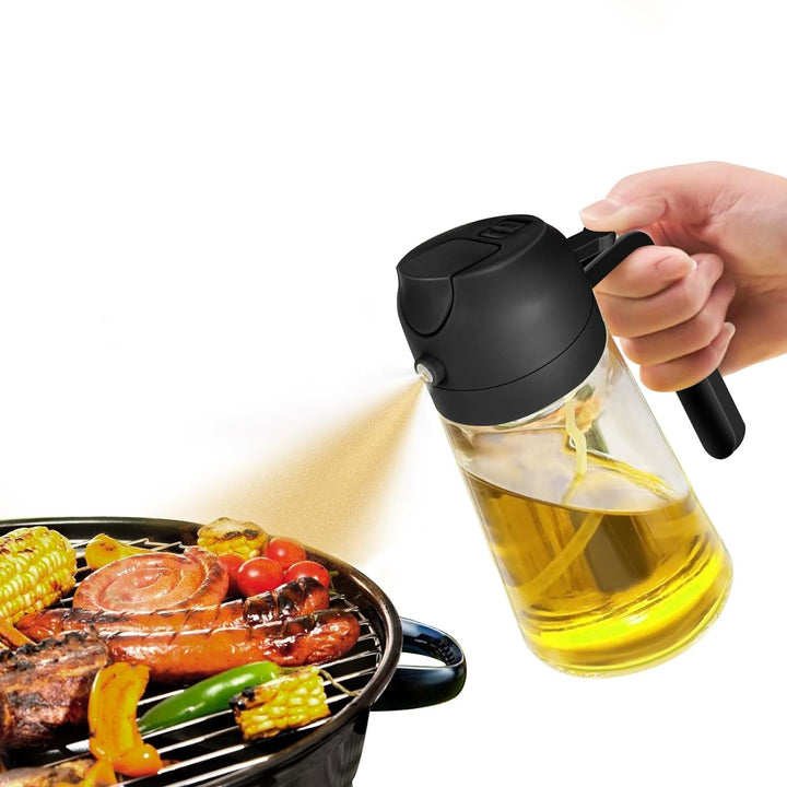 Efficient food prep: 16 fl oz dual mode oil sprayer & dispenser for precise seasoning.