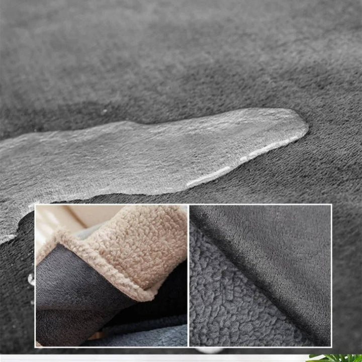 Cozy pet blanket, waterproof for travel, soft sherpa fleece for dogs & cats, protects furniture & beds