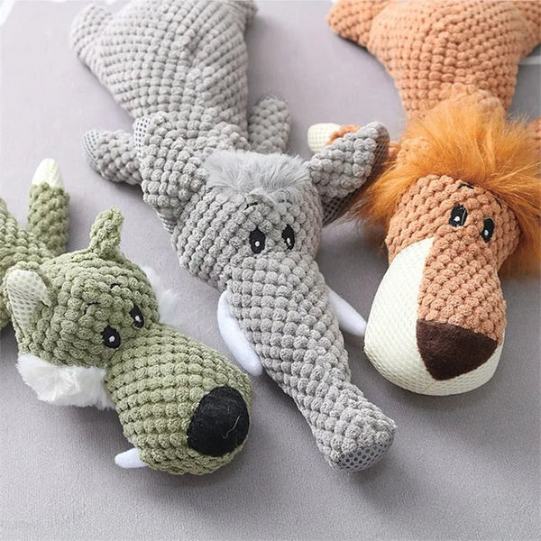 Durable animal plush dog chew toy for aggressive chewers, heavy duty pet supplies
