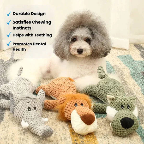 Heavy chewer dog toy, animal plush design, durable and interactive pet supplies