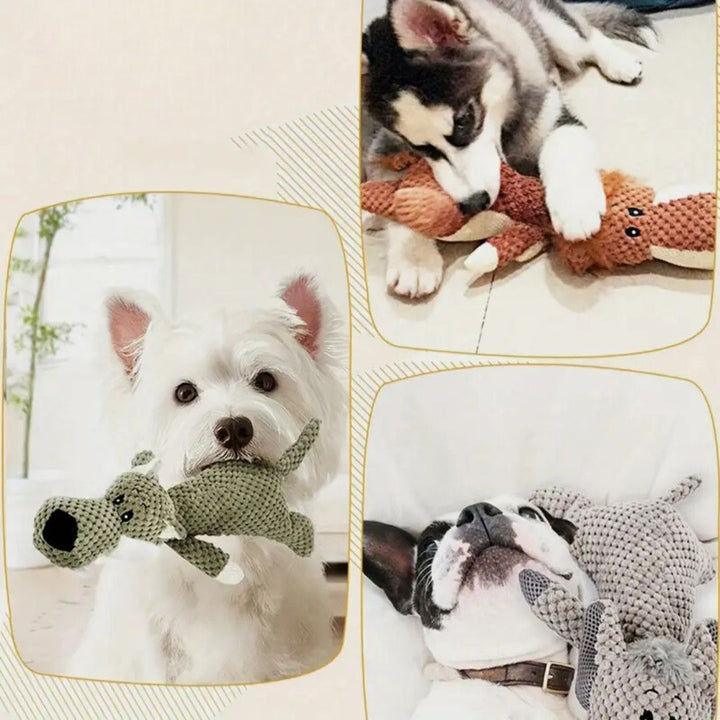 Durable animal-shaped dog chew toy for dental health, pet play, and tough chewers.