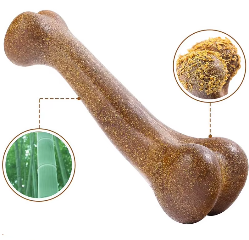Dog toy: durable bamboo chew bone, perfect for aggressive chewers, non-toxic pet supplies