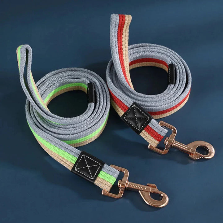 Red nylon dog leash with comfortable handle, perfect for pet training & outdoor adventures