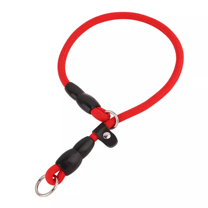 Durable black nylon pet collar with adjustable buckle for dog training and walking