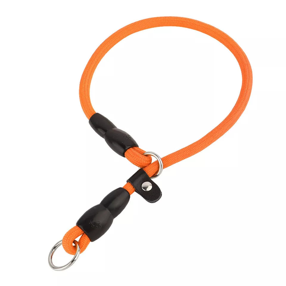 Unisex pet training accessory: adjustable black nylon dog collar, secure fit