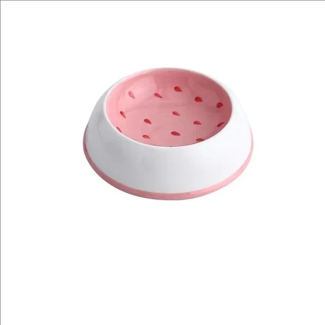 Stylish ceramic fruit pet bowl, multi-color design, perfect for small cats & dogs