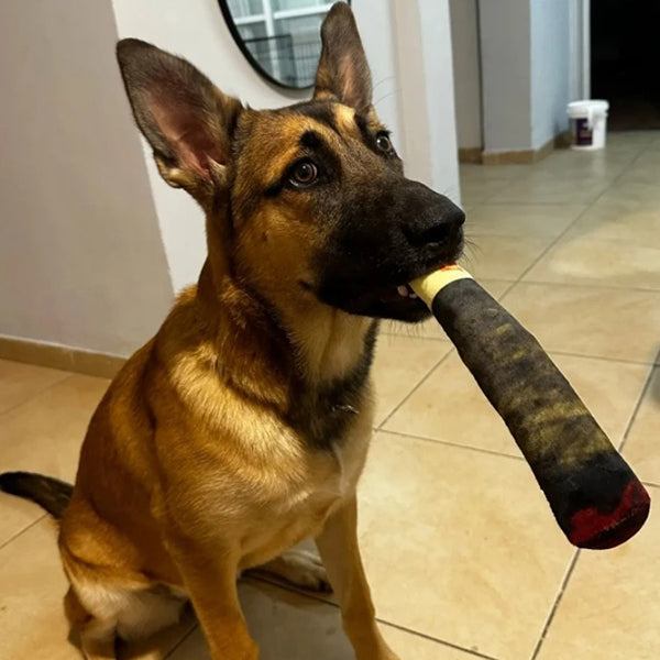 Pet supplies: an anxiety-relieving cigar plush squeaky dog toy, promoting active lifestyle