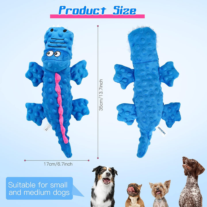 Detailed shot of the durable crocodile dog toy's head, highlighting chew guard and realistic texture.