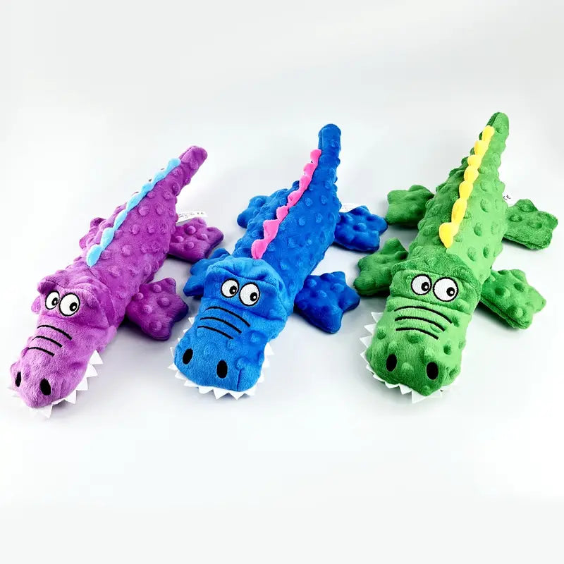 Aggressive chewer pet supplies: green crocodile chew toy ensuring durability and fun for dogs.
