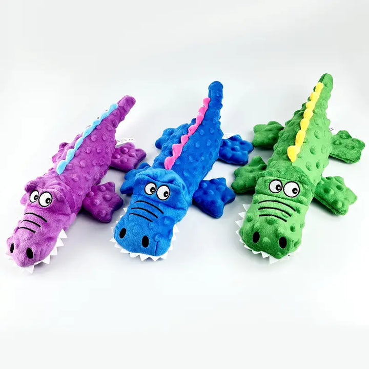 Aggressive chewer pet supplies: green crocodile chew toy ensuring durability and fun for dogs.