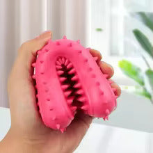 Dog dental bone chew toy, featuring textured nubs to help clean teeth, promoting dog health and enrichment.