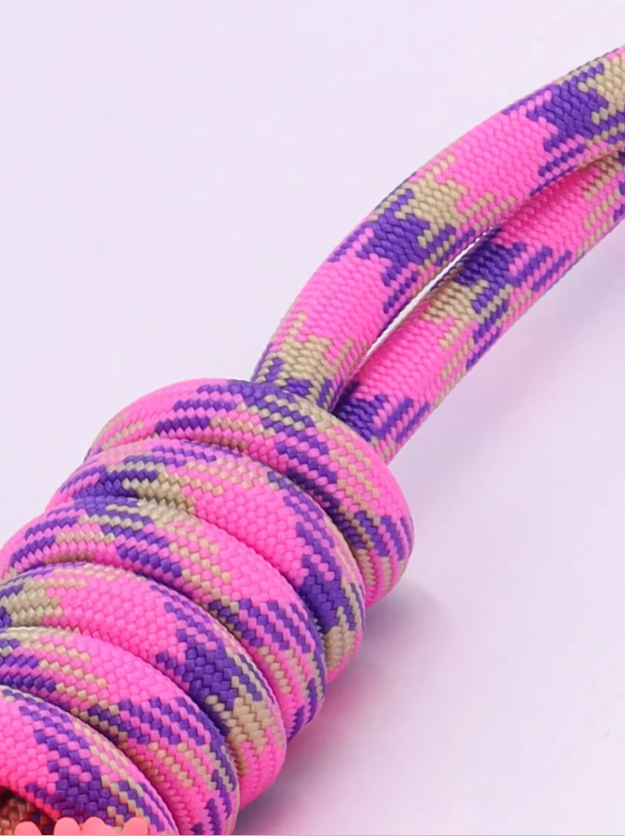 Robust dog chew toy, yellow tug rope for tug-of-war, designed for active dogs