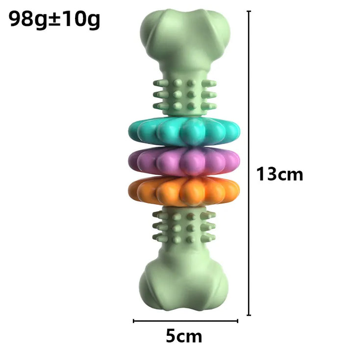Dog toy for puppies and adult dogs, offering dental benefits through its durable teether construction.