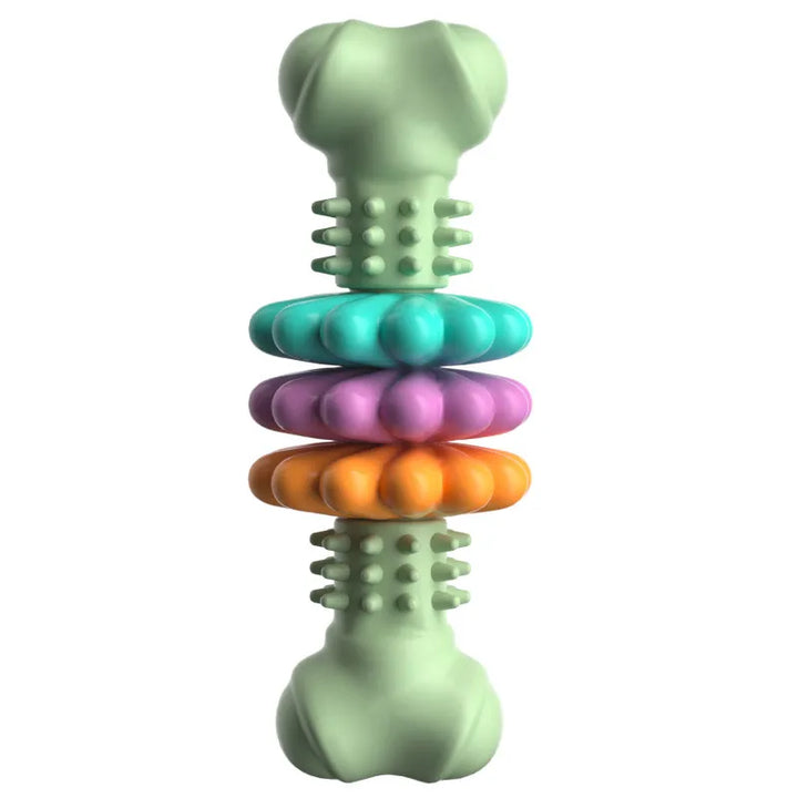 Puppy chew toy with gentle teethers, an interactive and safe option for young dogs' dental care.