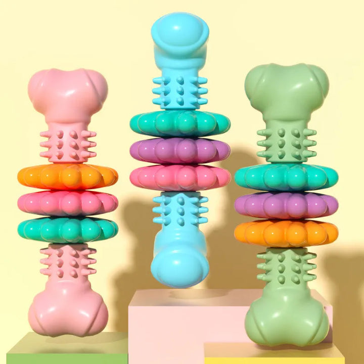 Pet supply: a durable dog toy with dental nubs, an essential interactive chew for healthy gums.