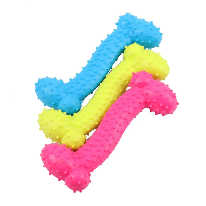 Close-up of a textured dog chew toy, ideal for pet dental care