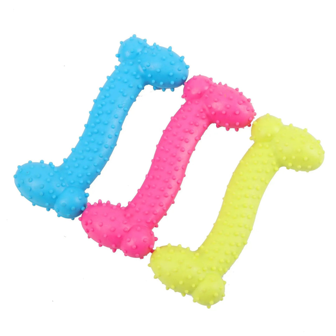 Dog toy for dental cleaning, made from tough rubber for long-lasting use