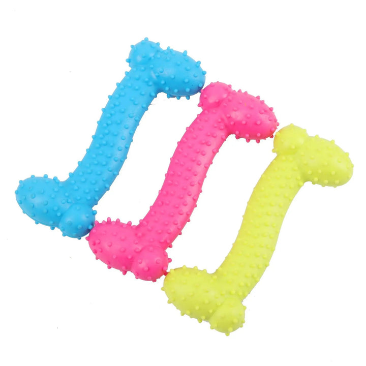 Dog toy for dental cleaning, made from tough rubber for long-lasting use