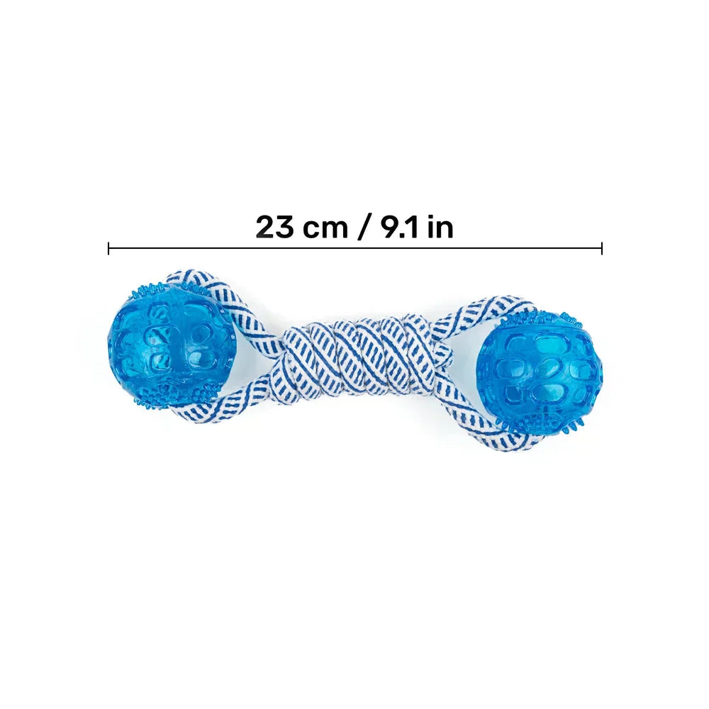 Interactive Dog Toy with Rubber Ball and Rope for Active Play & Healthy Teeth