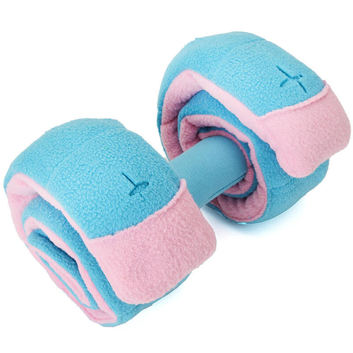 Dog puzzle toy in a dumbbell shape, perfect for interactive food dispensing and pet enrichment