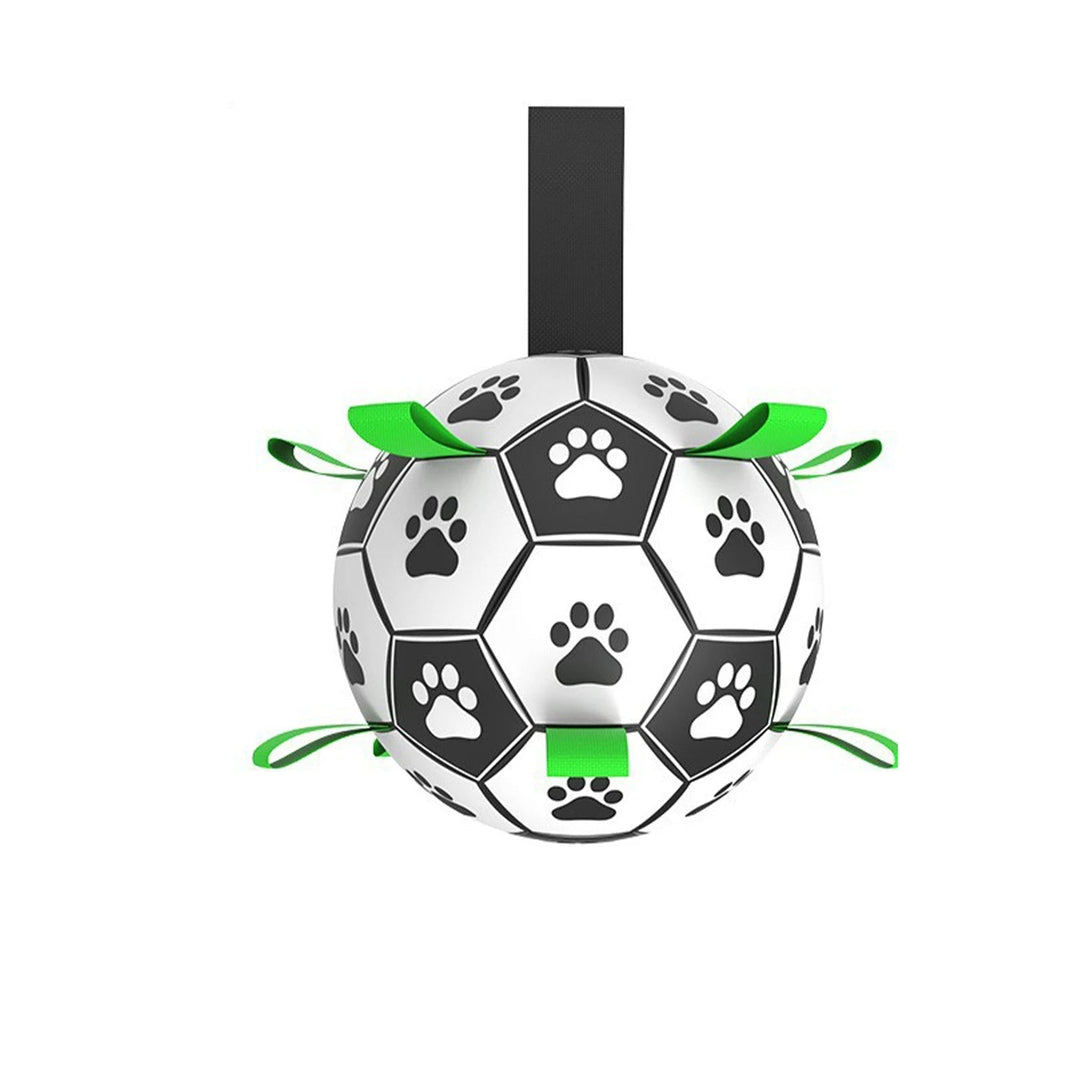 Pet supplies: durable dog soccer ball with tabs, ideal for interactive play and fetch