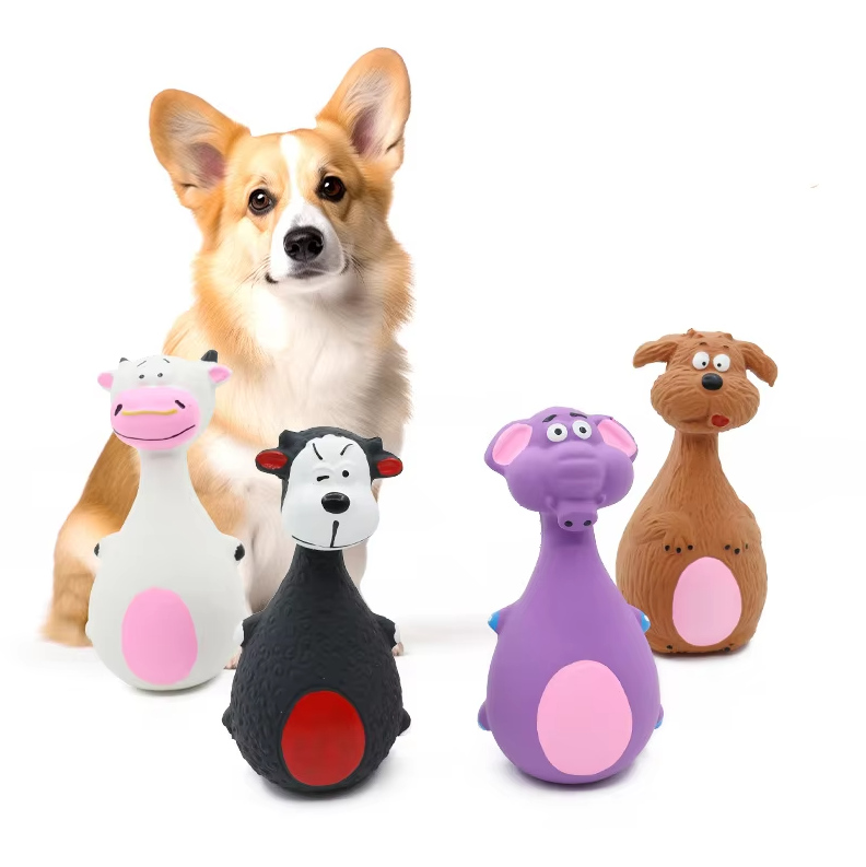 Durable dog squeaky animal figure toy, perfect for pet playtime and chewing.