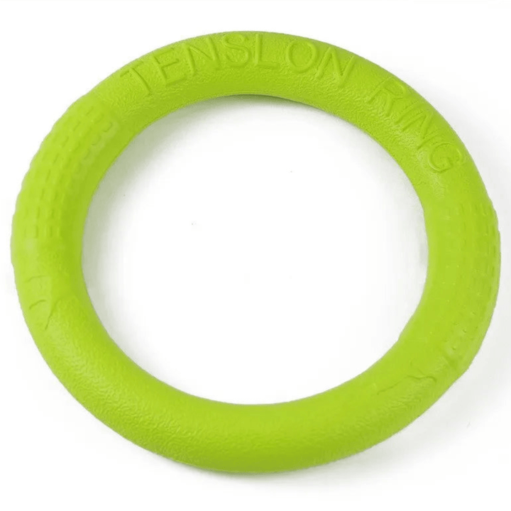 Durable EVA dog chew ring toy for training and fetching, perfect for interactive play.
