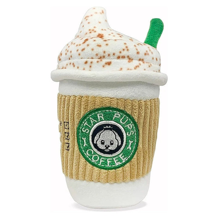 Unisex pet coffee cup chew toy, a soft and durable animal accessory for dog and cat playtime