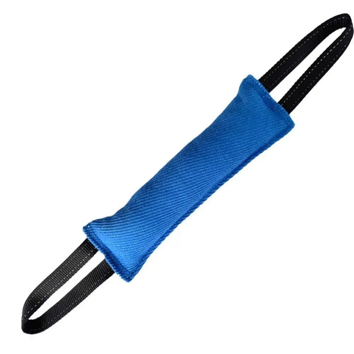 Close-up of durable floating dog training stick toy, textured grip for pet play
