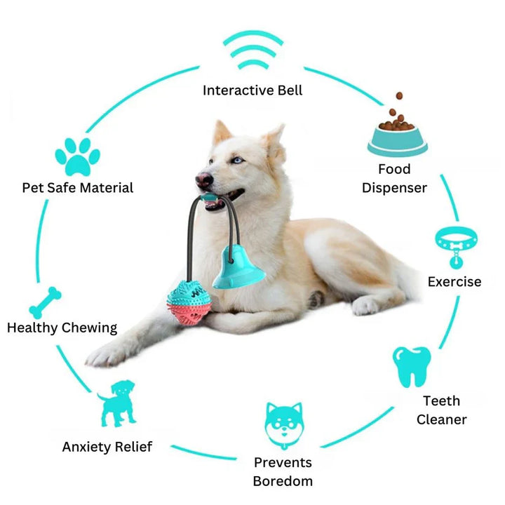 Pet supplies: red suction cup dog & cat chew toy, durable for hours of interactive play & dental care.