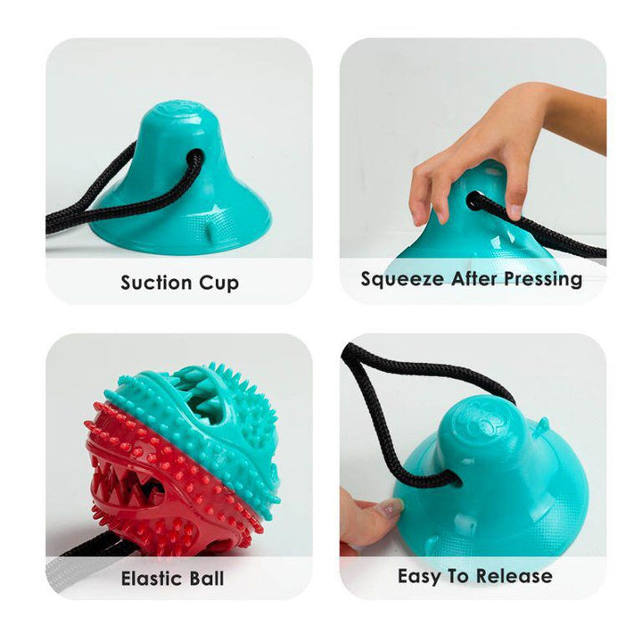 Pet enrichment: secure suction cup chew toy for dogs & cats, promotes playtime and good dental hygiene.