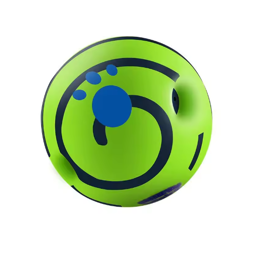Bright red interactive dog play ball, perfect chew toy for active pets and mental stimulation