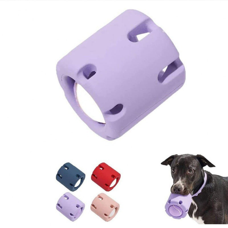 Dog enrichment: a durable interactive tennis ball chew toy, essential for active dogs