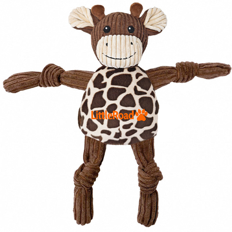 Heavy chewer's durable dog toy, animal design in tough jean fabric. Pet supply.