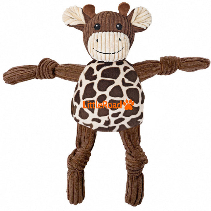 Heavy chewer's durable dog toy, animal design in tough jean fabric. Pet supply.