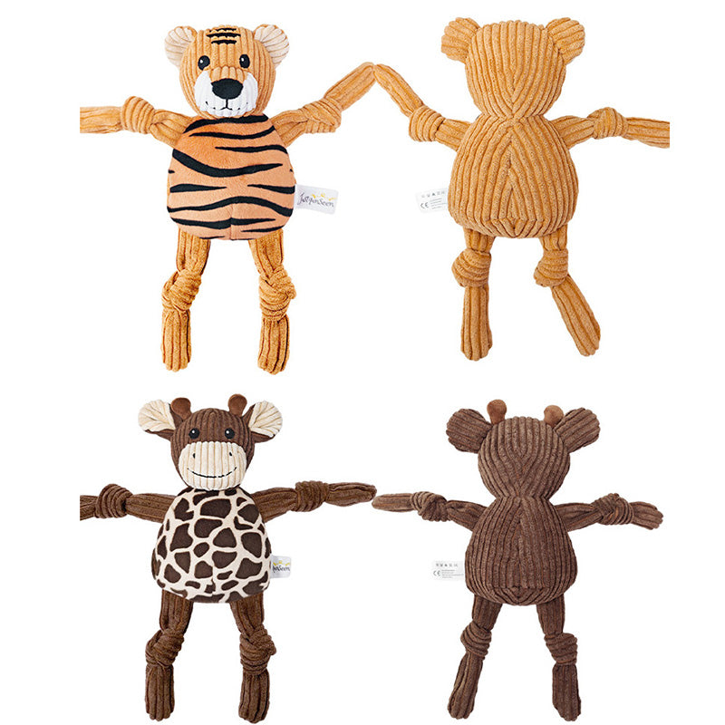 Interactive dog toy, durable jean animal shape for aggressive chewers.