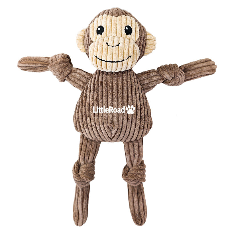 Dental health dog chew toy, tough jean material, animal shape for heavy chewers.