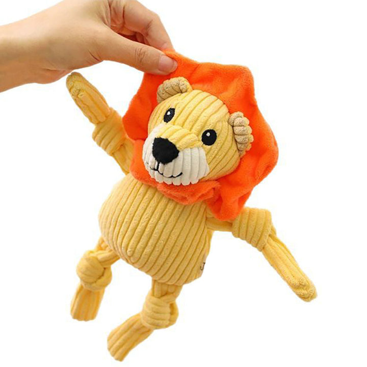 Animal-shaped durable chew toy, excellent for aggressive chewers, supports dog dental health.