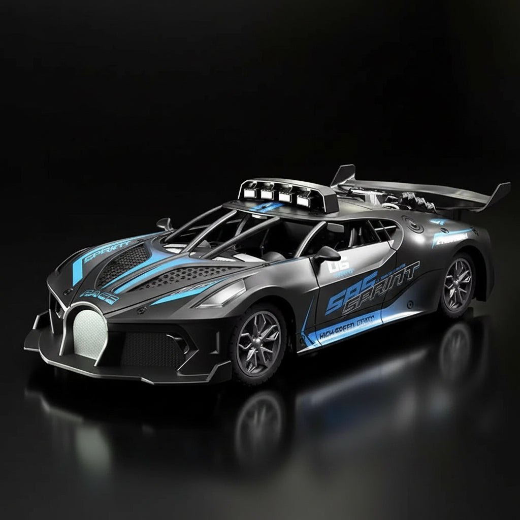 Kids' 1:18 scale RC drift car. Easy control, rechargeable toy vehicle for thrilling outdoor adventures.